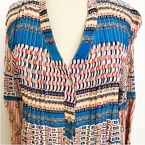 Boho Flowy Paisley Tunic Dress L/XL - Picture 6 of 6